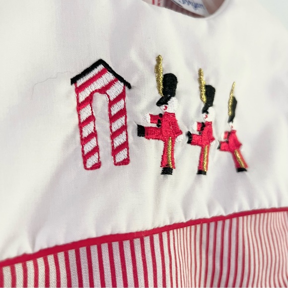 Vintage Bryan Made in the USA Infant Holiday Overalls Toy Soldiers Corduroy 18M - Picture 6 of 8